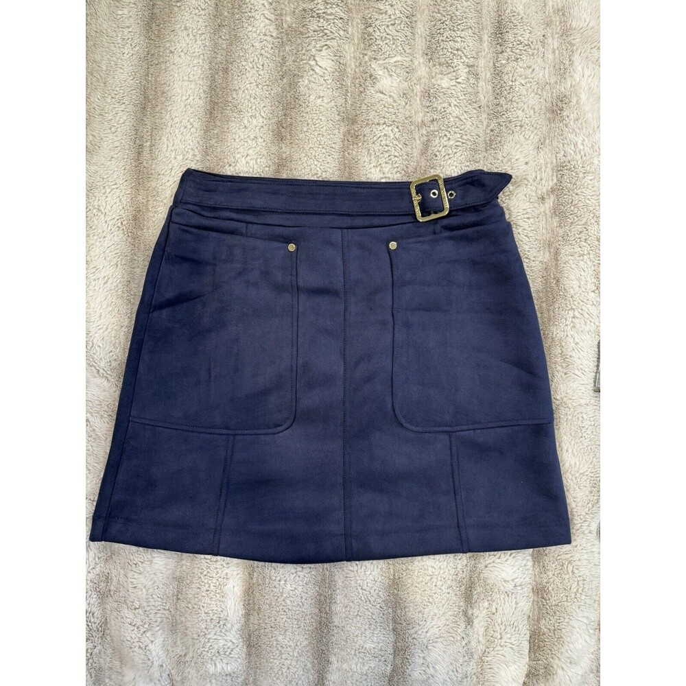 Marc New York Mini Skirt Womens Blue Faux Suede Size XS